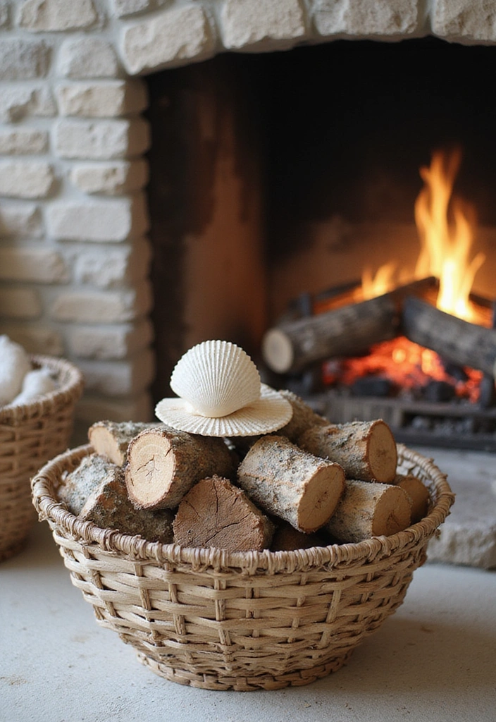 24 Coastal Fireplace Ideas - 11. Firewood Storage Solutions