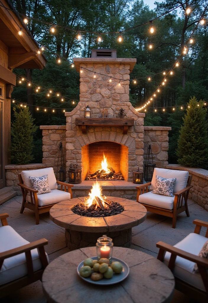 24 Coastal Fireplace Ideas - 17. Outdoor Fireplaces