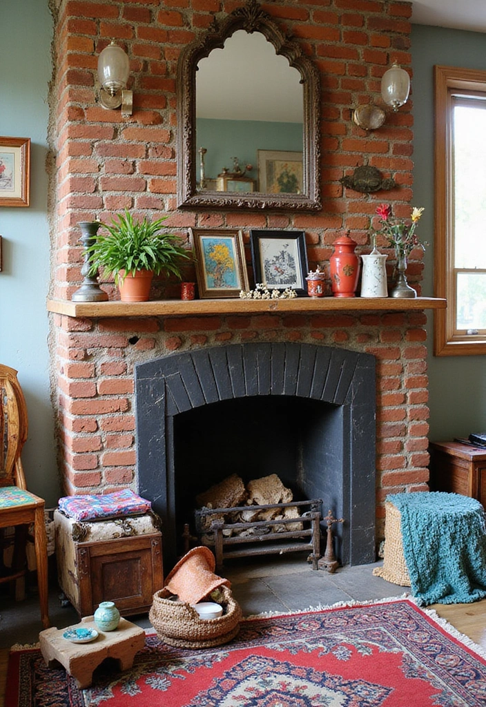 24 Coastal Fireplace Ideas - 18. Eclectic Styles