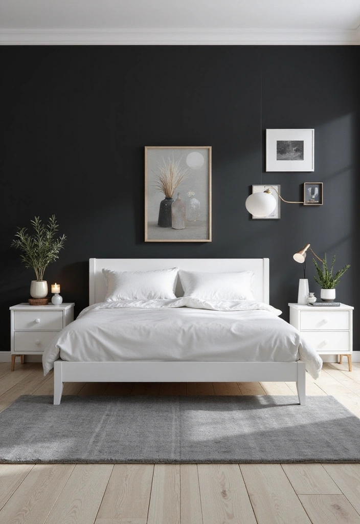 24 Dark Cozy Bedroom Ideas - 1. Moody Monochrome