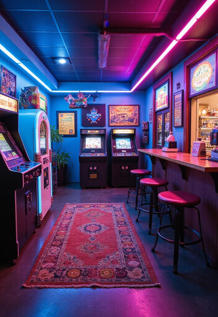 24 Game Room Ideas for Adults - 1. Retro Arcade Paradise