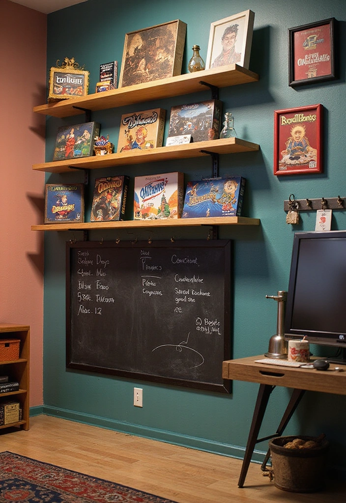 24 Game Room Ideas for Adults - 12. Creative Game Wall