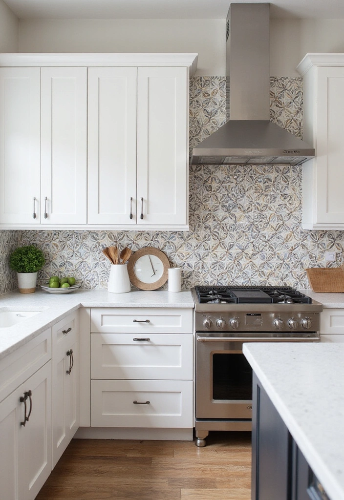 24 Kitchen Backsplash Ideas with White Cabinets - 11. Geometric Patterns