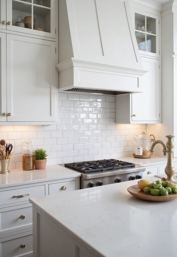 24 Kitchen Backsplash Ideas with White Cabinets - 14. Simple Glass Tiles
