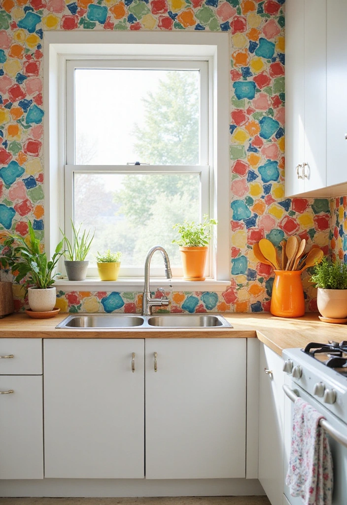 24 Kitchen Backsplash Ideas with White Cabinets - 3. Colorful Mosaic Tiles