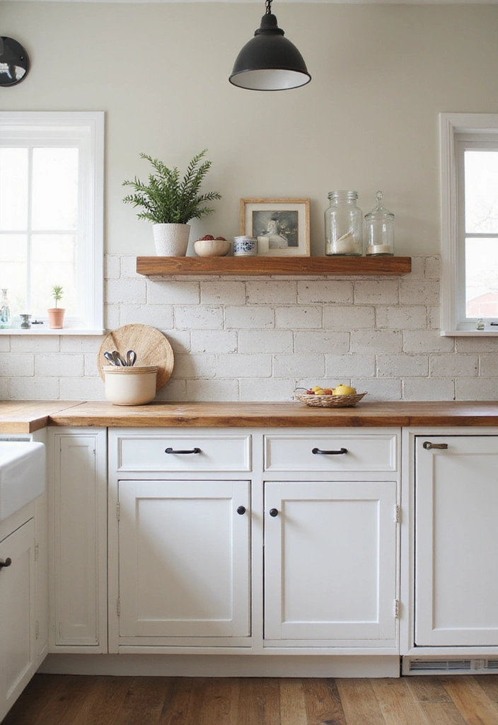 24 Kitchen Backsplash Ideas with White Cabinets - 9. Vintage Subway Tiles