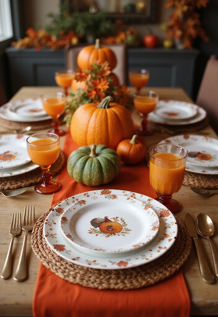 24 Thanksgiving Table Decor Ideas on a Budget - 12. Thanksgiving-Themed Tableware
