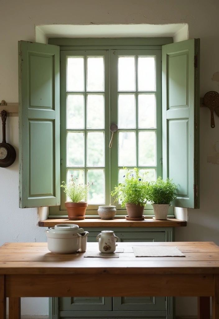 24 Vintage Window Shutter Decor Ideas - 1. Rustic Farmhouse Shutters