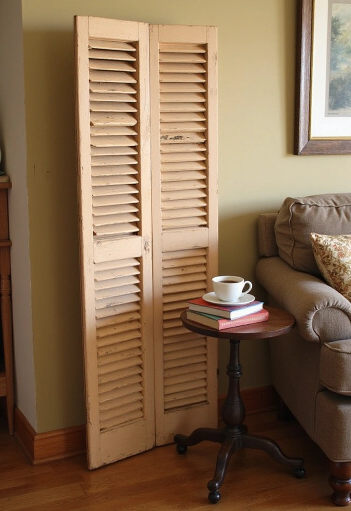 24 Vintage Window Shutter Decor Ideas - 10. Shutter Side Tables