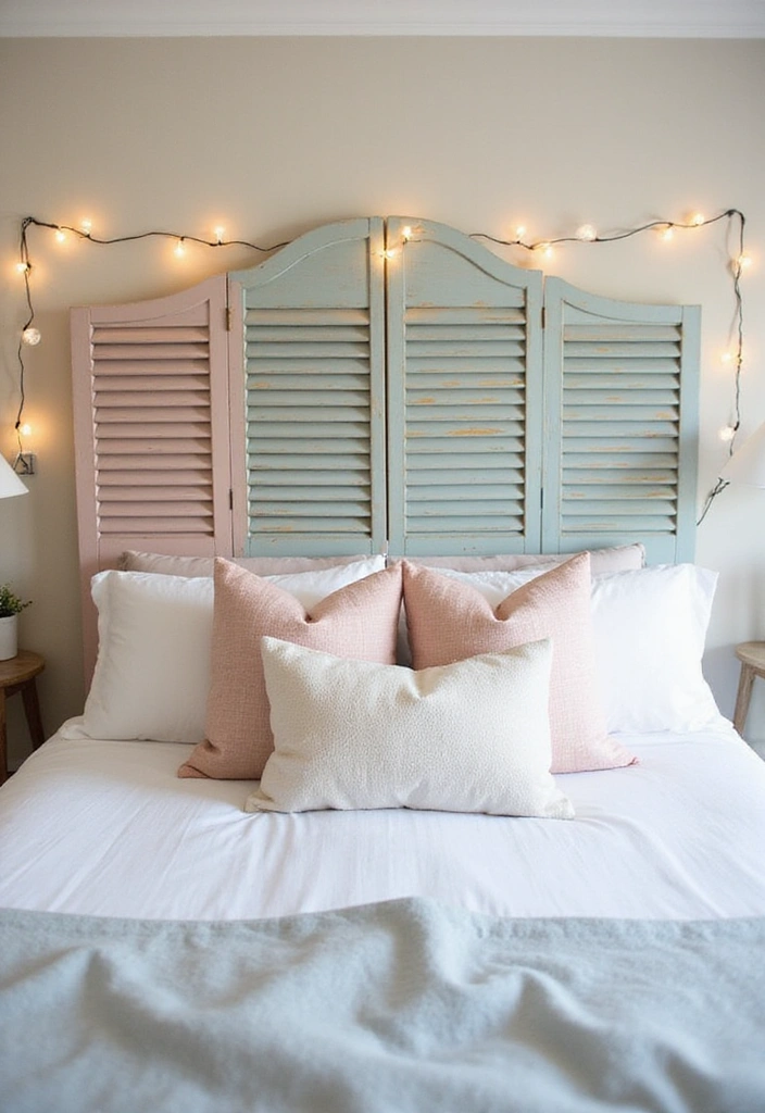 24 Vintage Window Shutter Decor Ideas - 5. Shutter Headboards