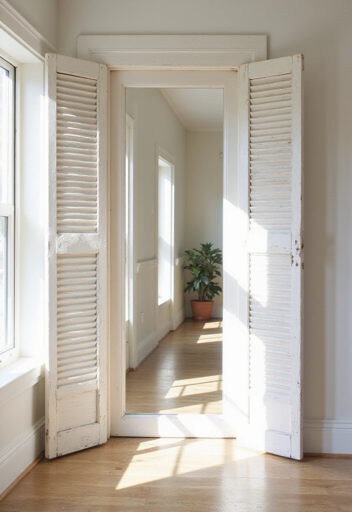 24 Vintage Window Shutter Decor Ideas - 7. Shutter Mirrors