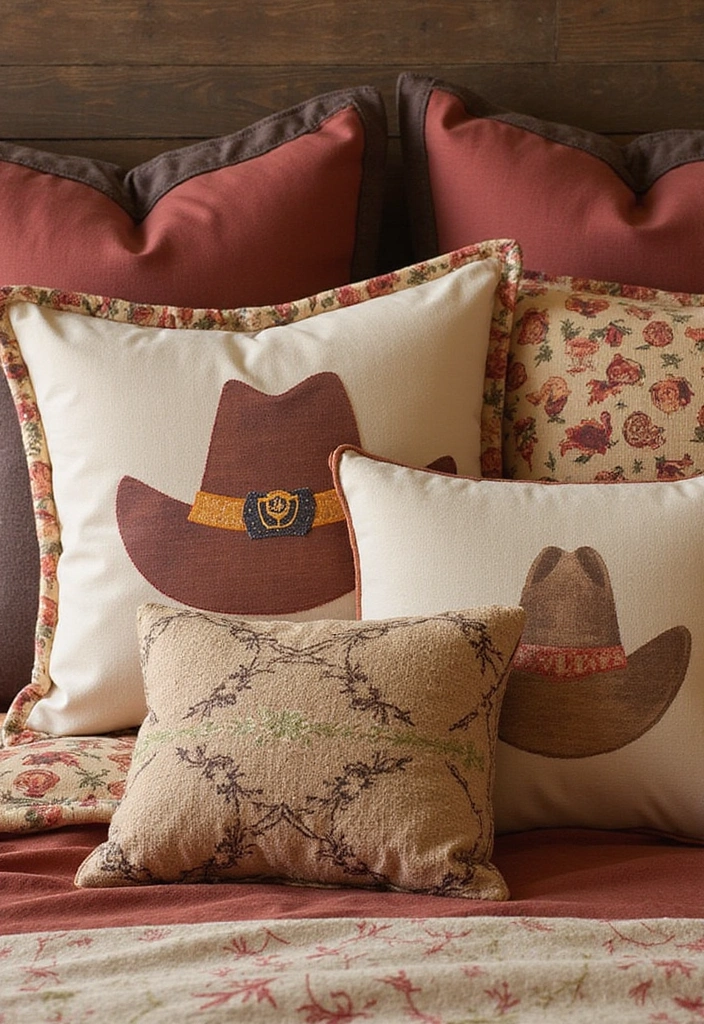 24 Western Bedding Ideas - 10. Western-Themed Accent Pillows