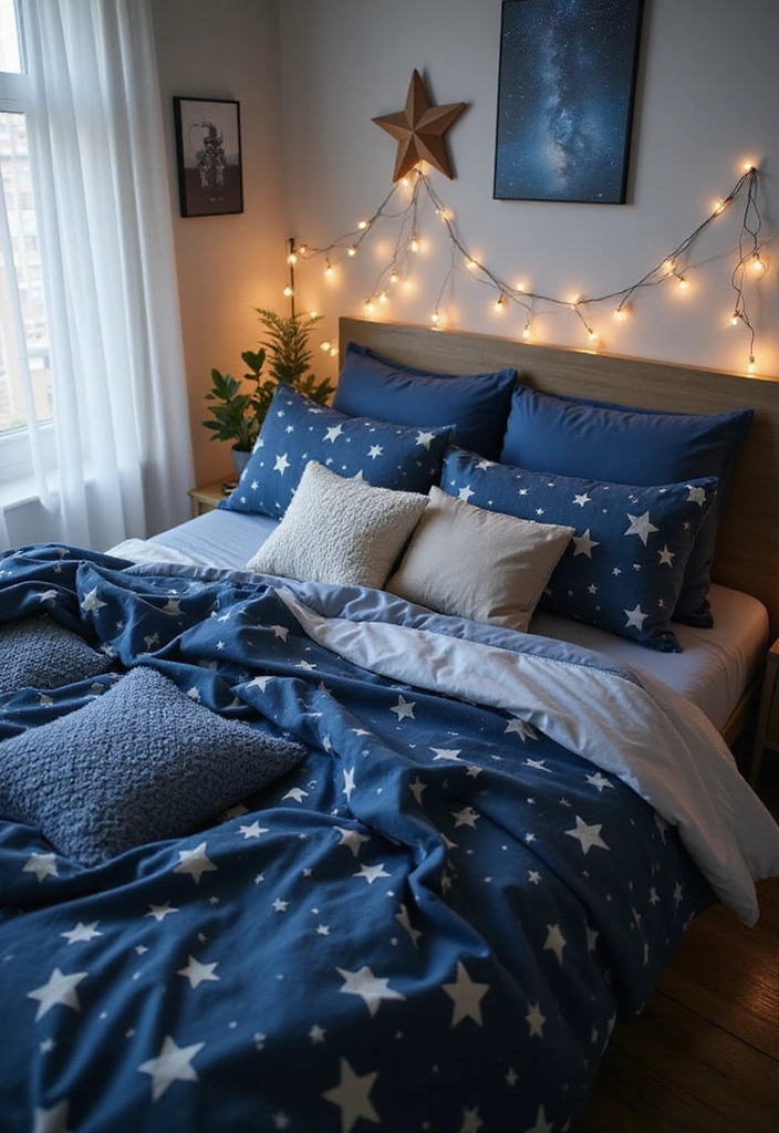 24 Western Bedding Ideas - 18. Starry Night Motifs