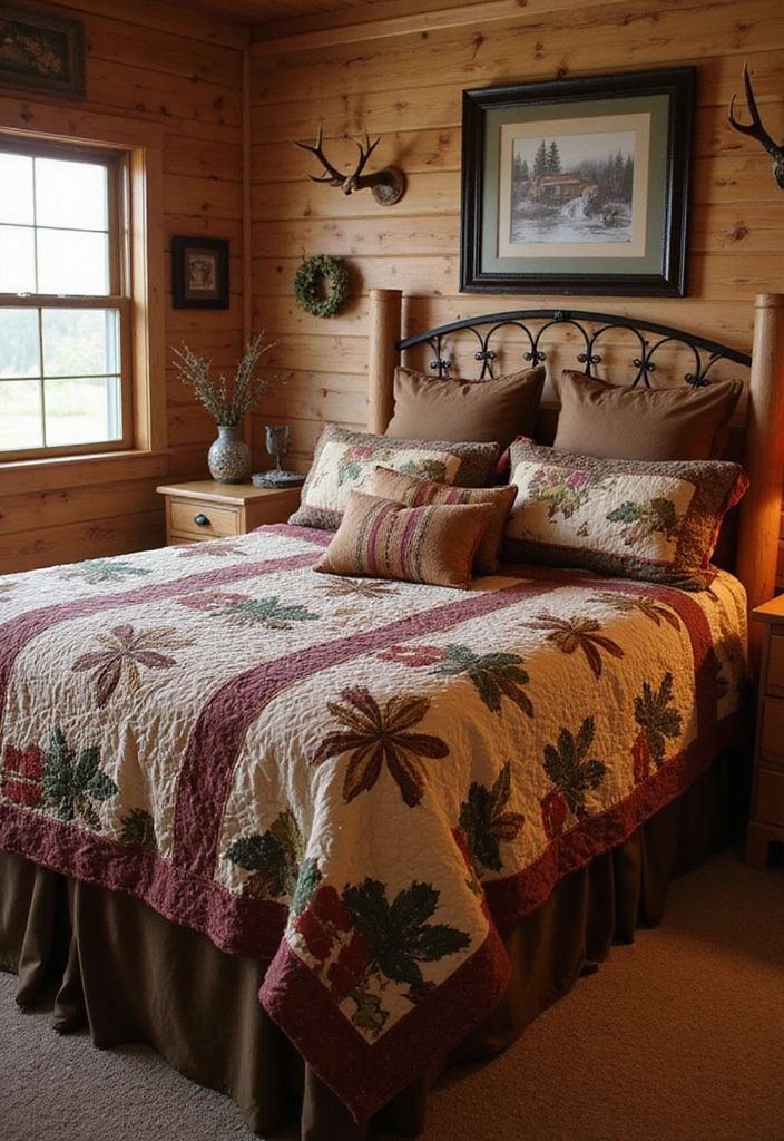 24 Western Bedding Ideas - 23. Cozy Cabin Quilts