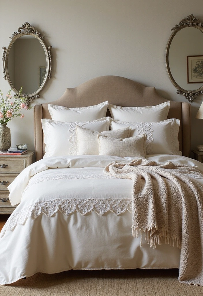 24 Western Bedding Ideas - 24. Rustic Lace Details