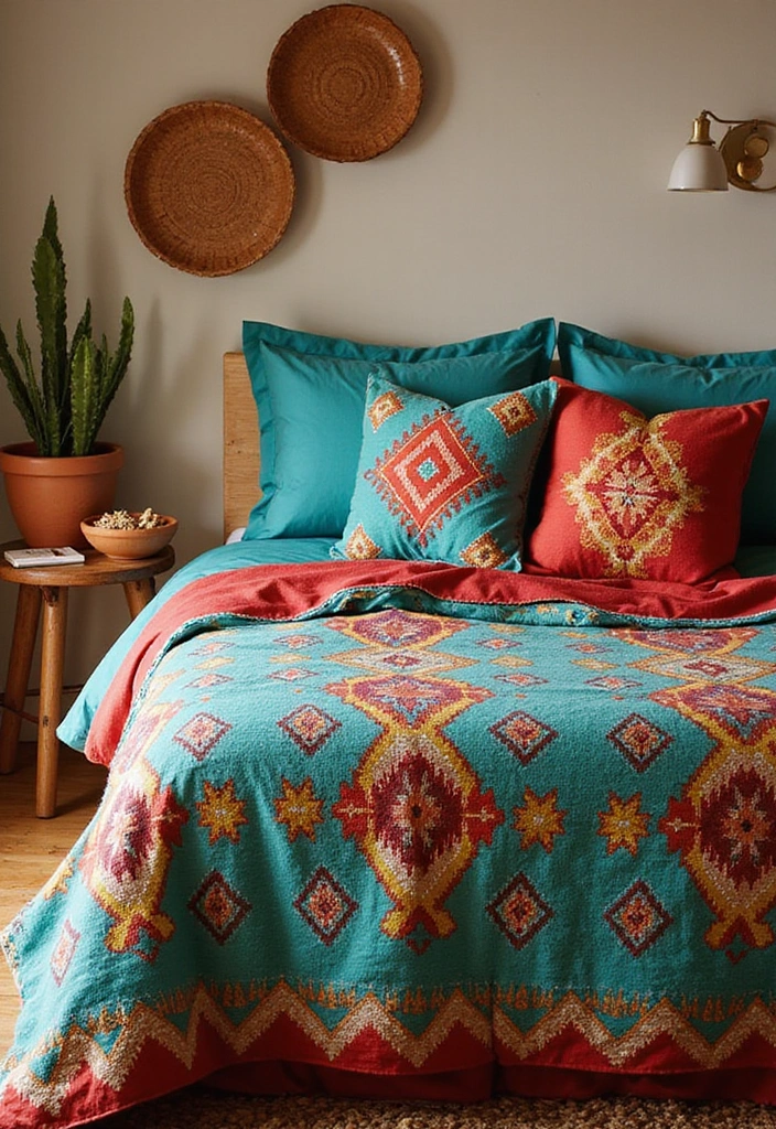 24 Western Bedding Ideas - 6. Southwestern Patterns