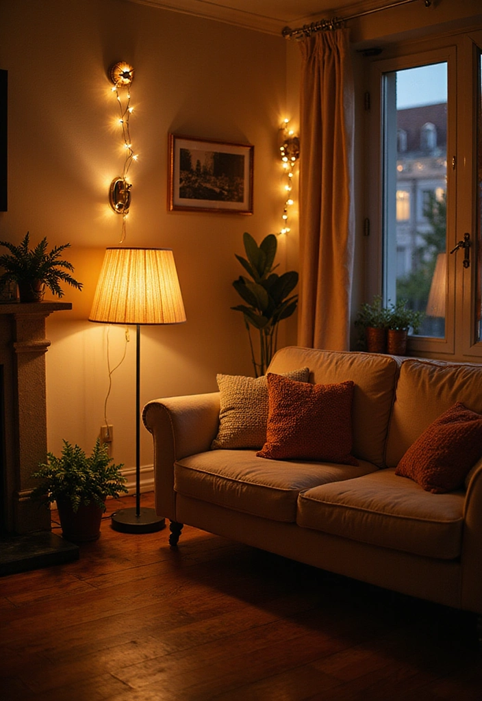 25 Country Living Room Decor Ideas: Cozy Farmhouse Style - 11. Layered Lighting