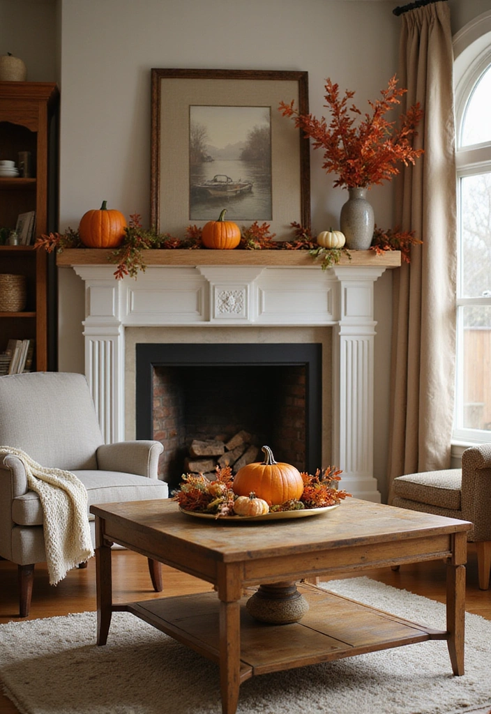 25 Country Living Room Decor Ideas: Cozy Farmhouse Style - 14. Seasonal Decor