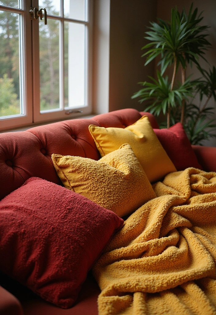 25 Country Living Room Decor Ideas: Cozy Farmhouse Style - 21. Warm Accents