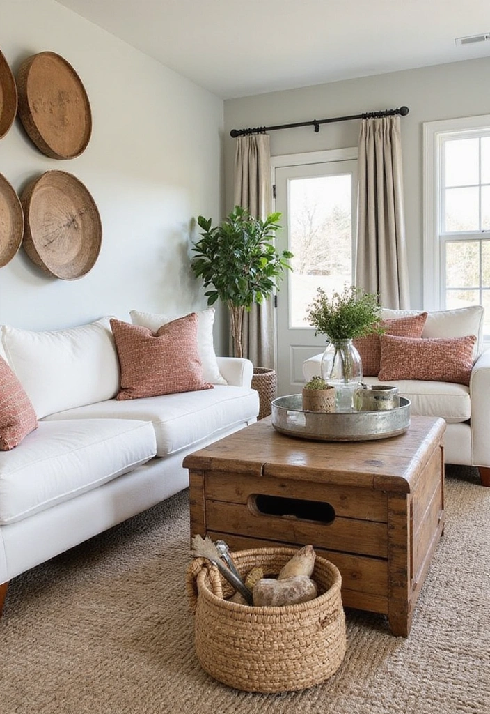 25 Country Living Room Decor Ideas: Cozy Farmhouse Style - 9. Rustic Accents