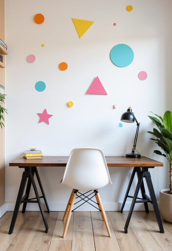 25 Creative Accent Wall Ideas for Small Spaces - 11. Modern Geometric Wall Stickers