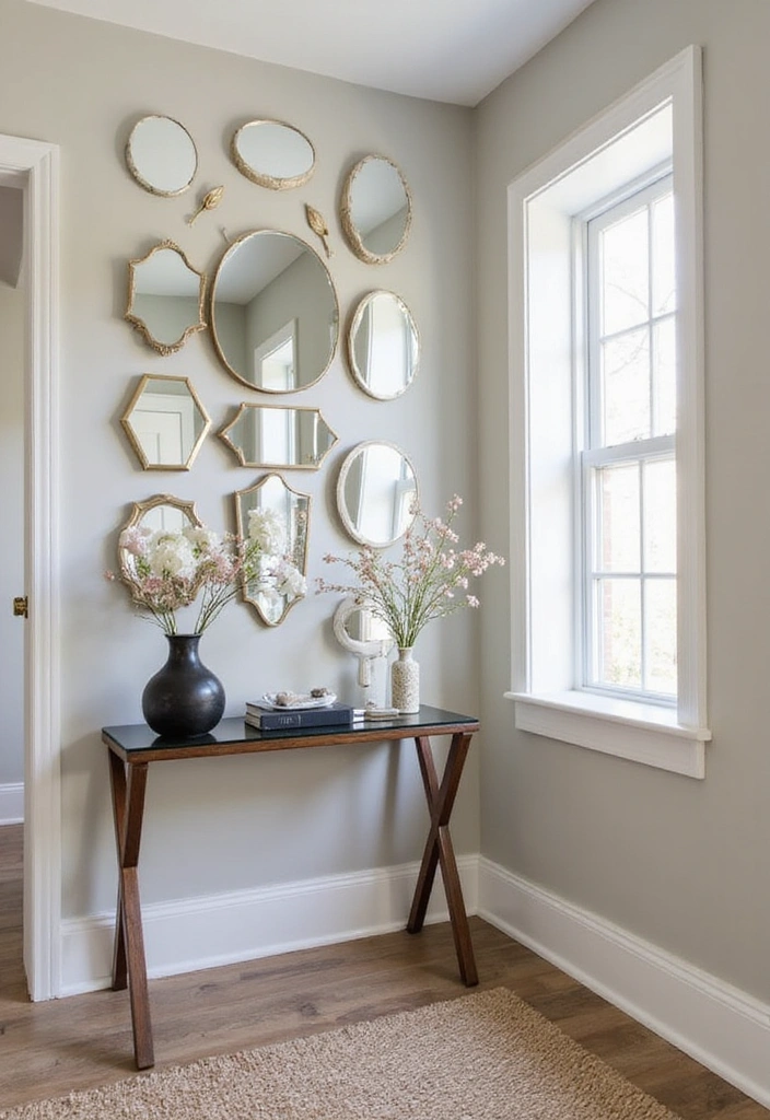 25 Creative Accent Wall Ideas for Small Spaces - 14. Reflective Mirrored Wall