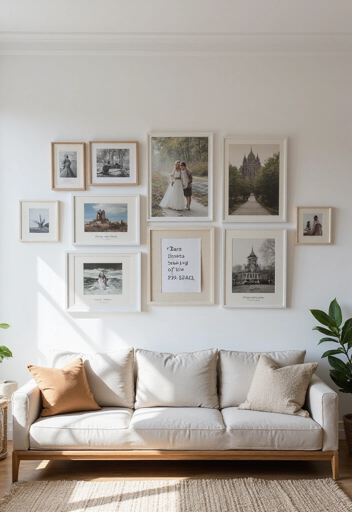 25 Creative Accent Wall Ideas for Small Spaces - 20. Elegant Gallery Wall