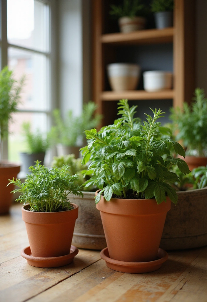 25 Kitchen Counter Corner Decor Ideas - 1. Herb Garden Delight