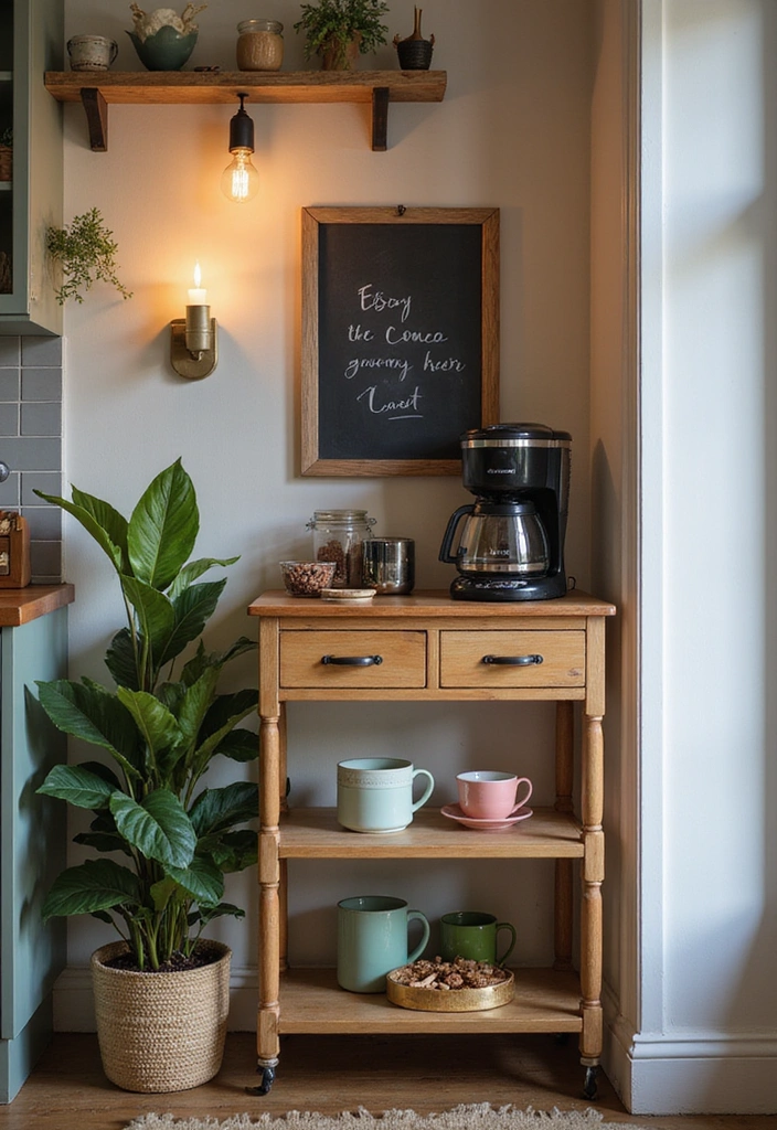 25 Kitchen Counter Corner Decor Ideas - 3. Cozy Coffee Corner