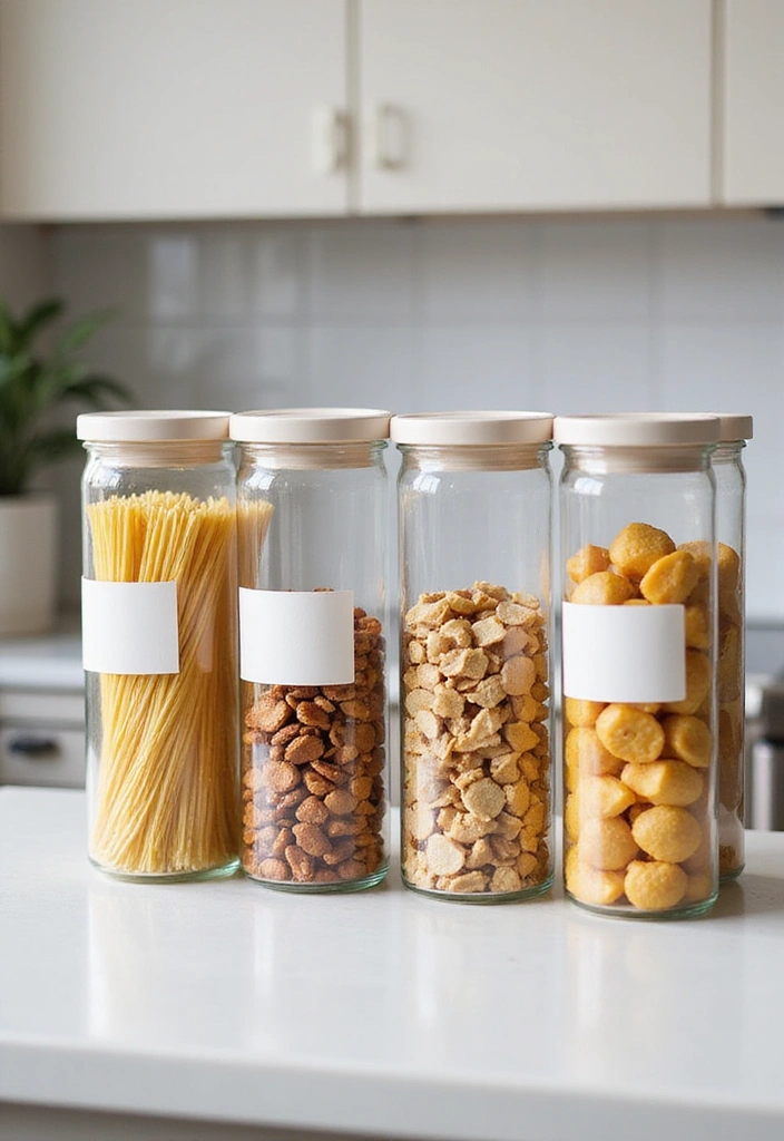 25 Kitchen Counter Ideas - 11. Clear Storage Solutions