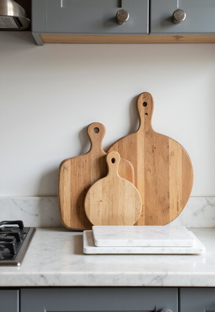 25 Kitchen Counter Ideas - 7. Stylish Cutting Boards