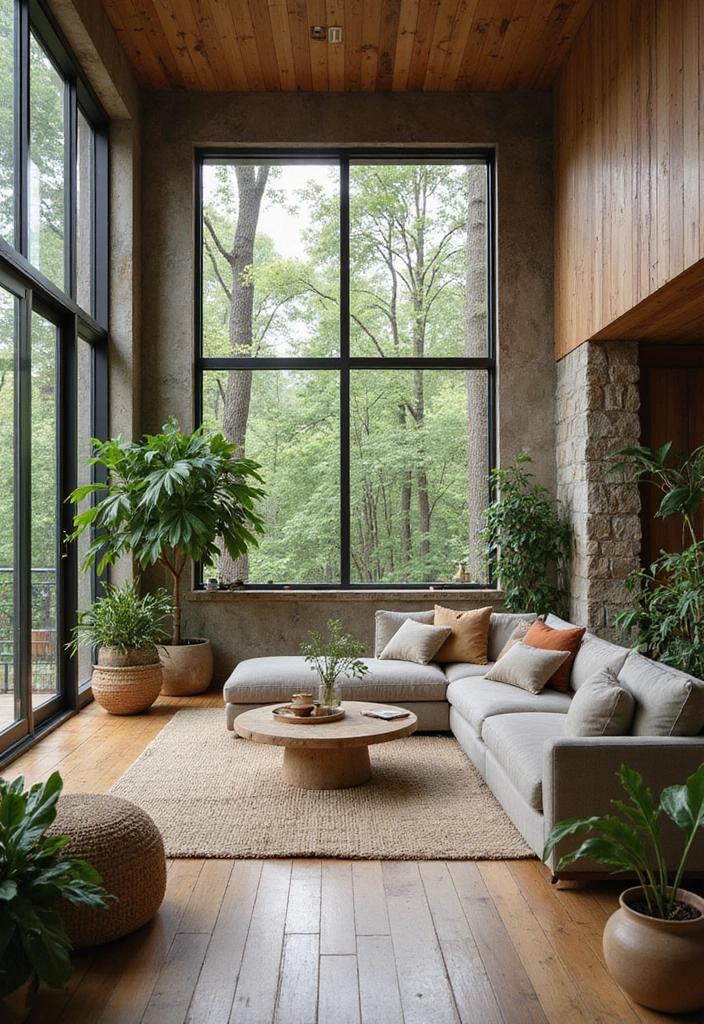 25 Modern Luxury Living Room Ideas - 10. Biophilic Design Elements