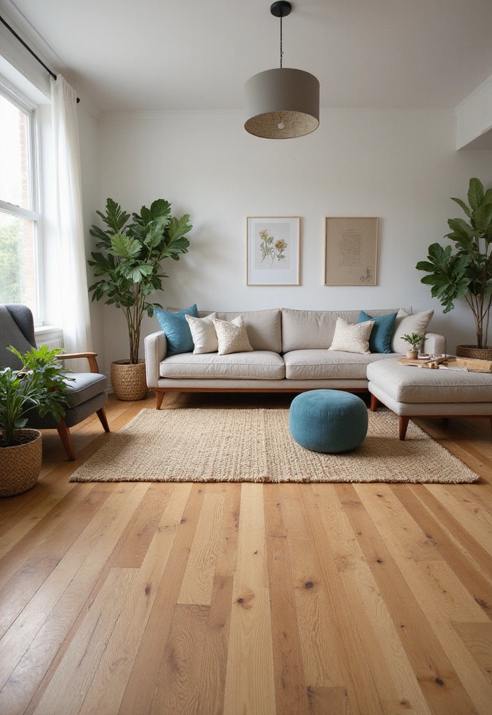 25 Modern Luxury Living Room Ideas - 14. Eco-Friendly Flooring