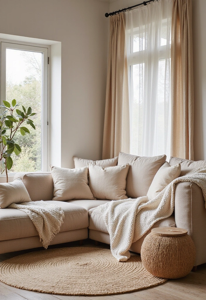 25 Modern Luxury Living Room Ideas - 3. Sustainable Textiles