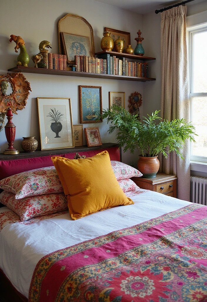 25 Vintage Bedroom Ideas to Transform Your Space - 11. Eclectic Decorative Accents