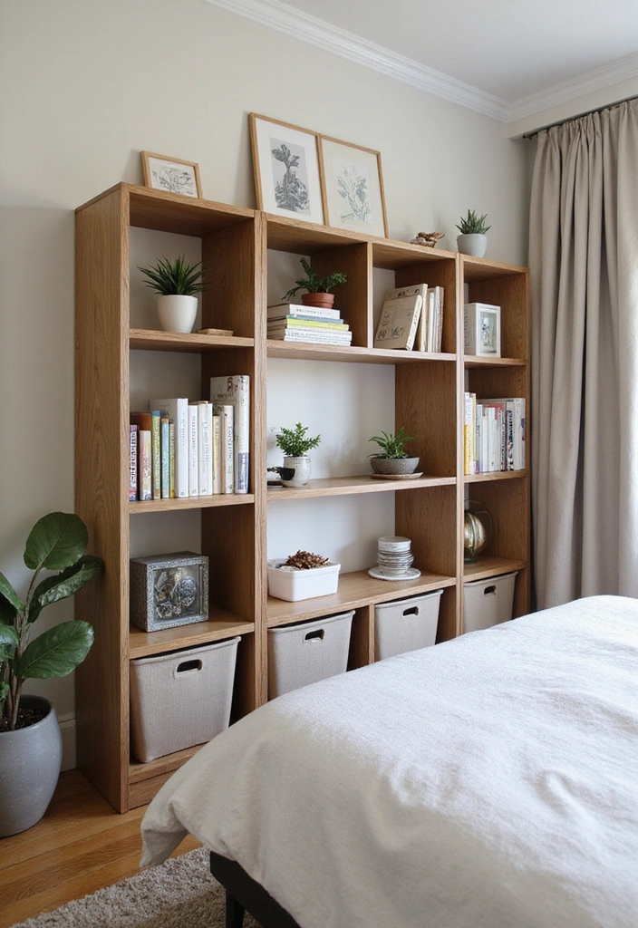 26 Bedroom Shelving Ideas for Minimalist Home Decor - 6. Multi-functional Shelving Units