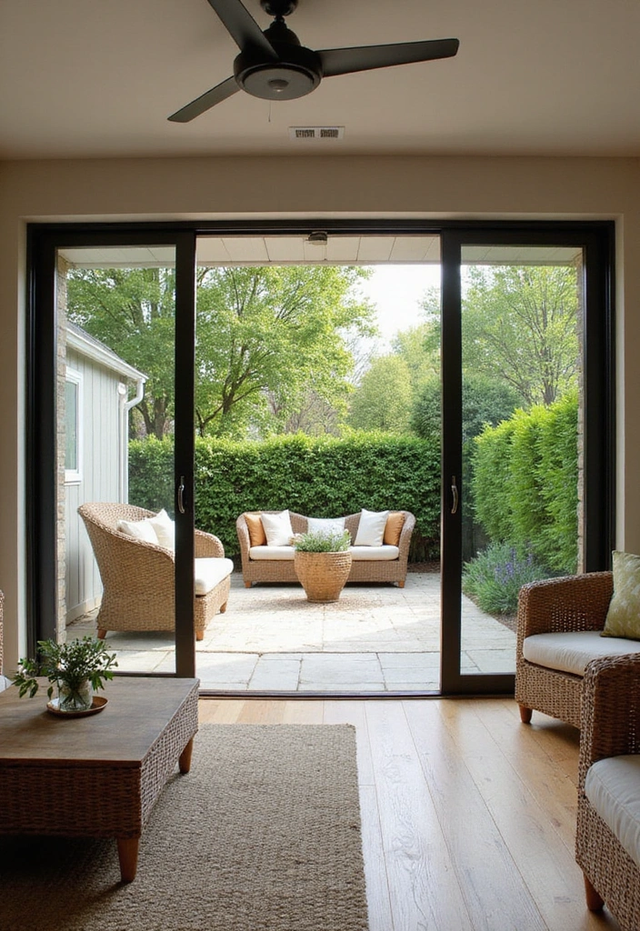 26 Coastal Living Room Ideas - 13. Indoor/Outdoor Flow