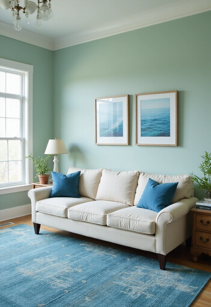 26 Coastal Living Room Ideas - 5. Ocean-Inspired Color Palette