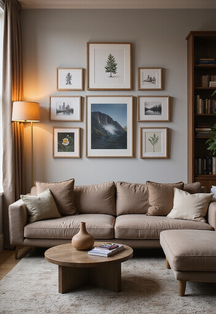 26 Eco-Friendly Accent Wall Ideas for Your Living Room - 24. Artistic Canvas Wall