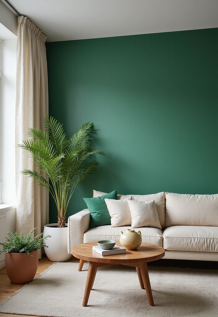 26 Eco-Friendly Accent Wall Ideas for Your Living Room - 3. Eco-Friendly Painted Accent Wall