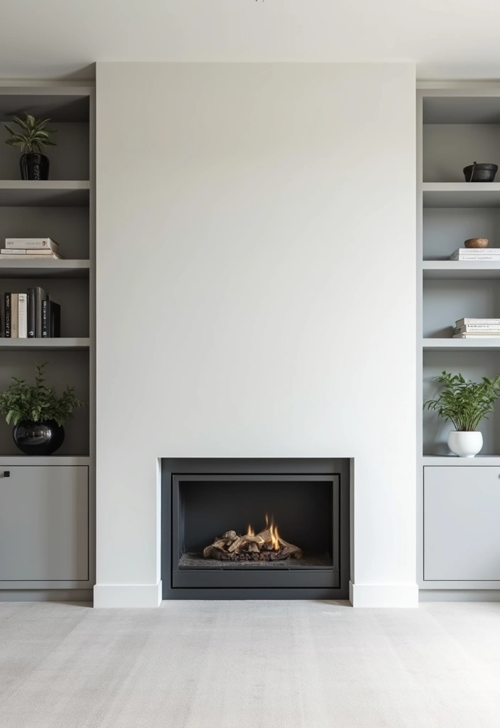 26 Fireplace Ideas with Built-Ins: Cozy Storage Solutions for Your Home - 1. Minimalist Built-In Shelves