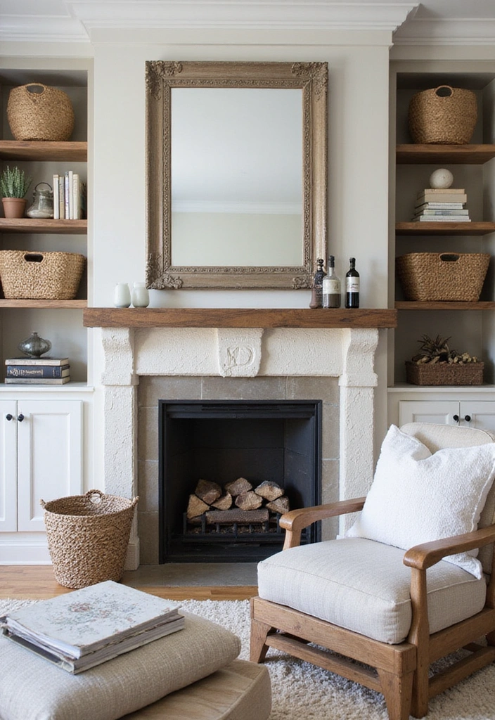 26 Fireplace Ideas with Built-Ins: Cozy Storage Solutions for Your Home - 10. Layered Textures