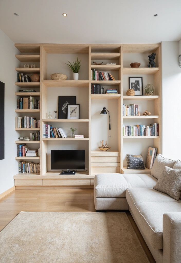 26 Minimalist Floating Shelf Ideas for Small Spaces - 13. Floating Shelves as Room Dividers