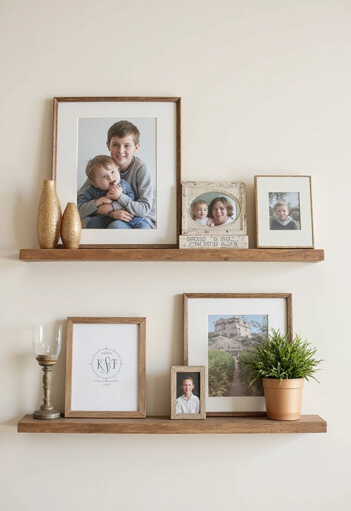 26 Minimalist Floating Shelf Ideas for Small Spaces - 15. Personalized Floating Shelves