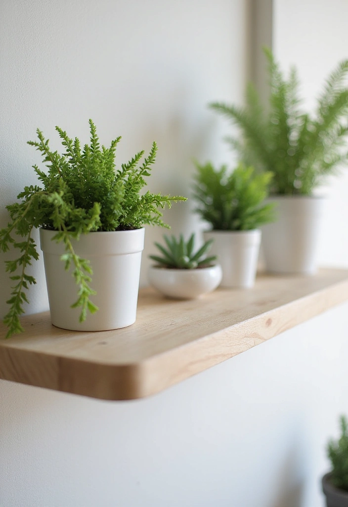 26 Minimalist Floating Shelf Ideas for Small Spaces - 2. Minimalist Floating Shelf with Plants