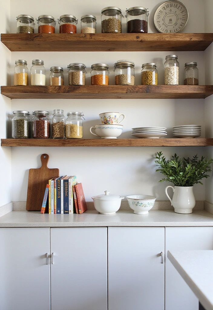 26 Minimalist Floating Shelf Ideas for Small Spaces - 4. Floating Shelves in the Kitchen