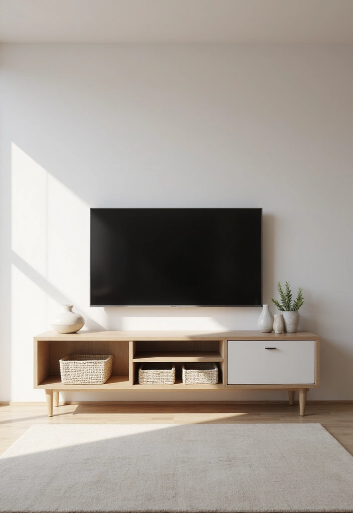 26 Small Living Room Ideas with TV - 1. Floating TV Stand for a Clean Look