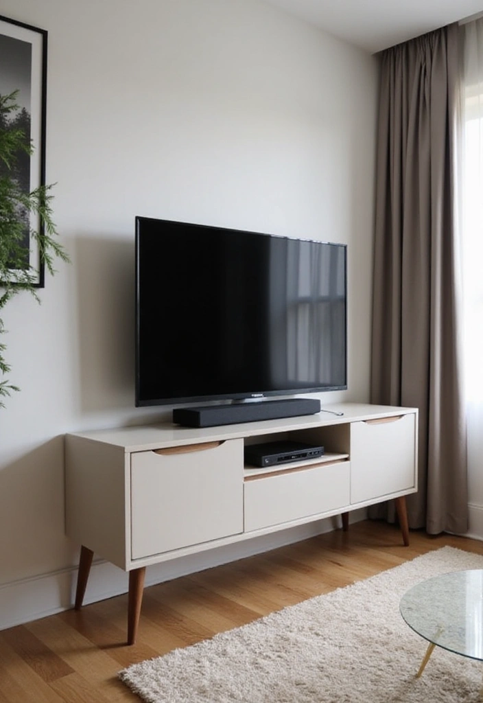 26 Small Living Room Ideas with TV - 11. Smart TV and Streaming Setup