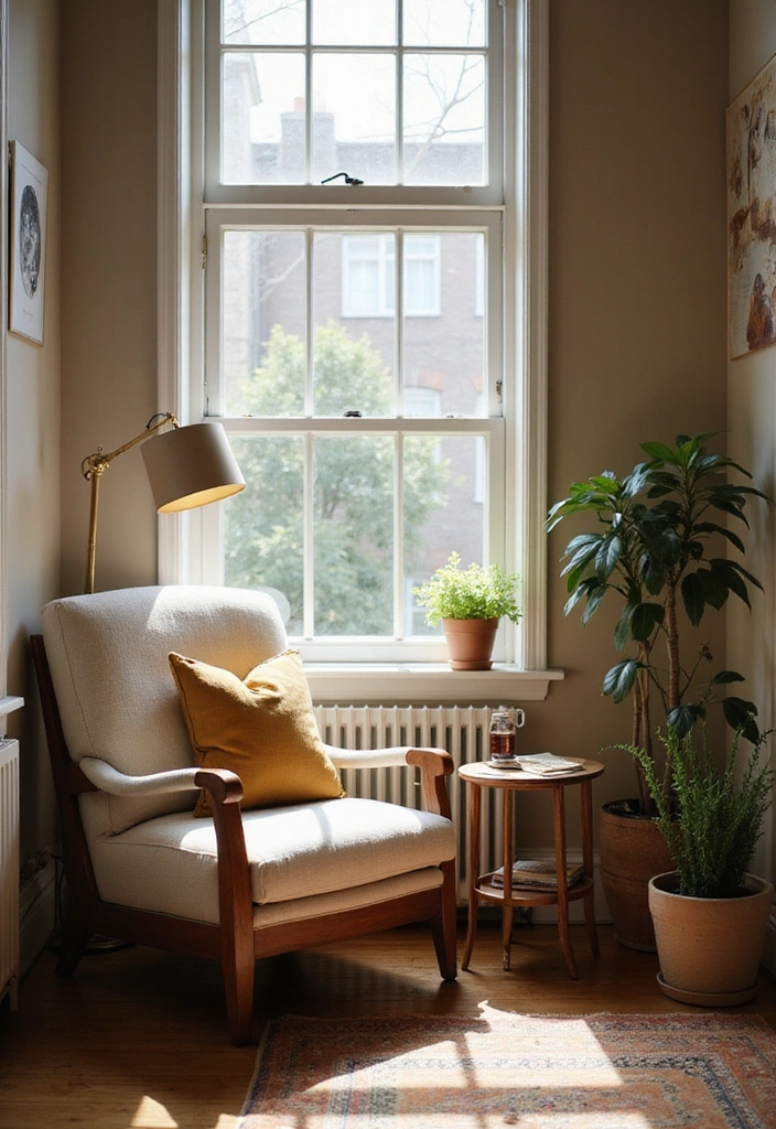 26 Small Living Room Ideas with TV - 12. Create a Cozy Reading Nook