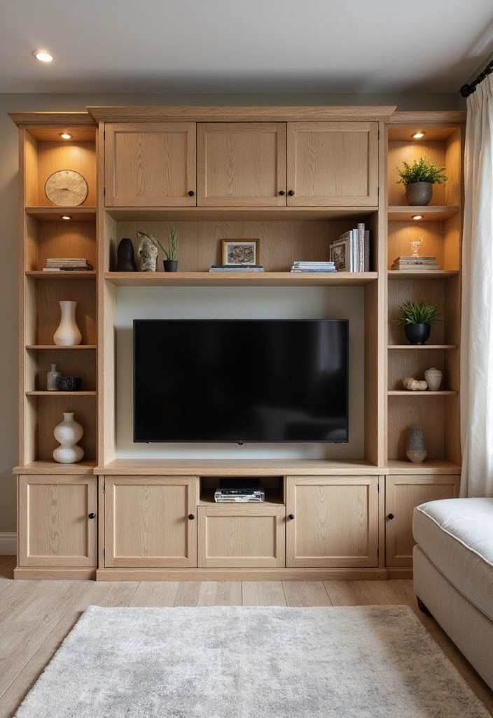 26 Small Living Room Ideas with TV - 5. Built-In TV Unit
